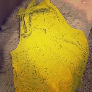 Sleeveless, lace, mock neck top